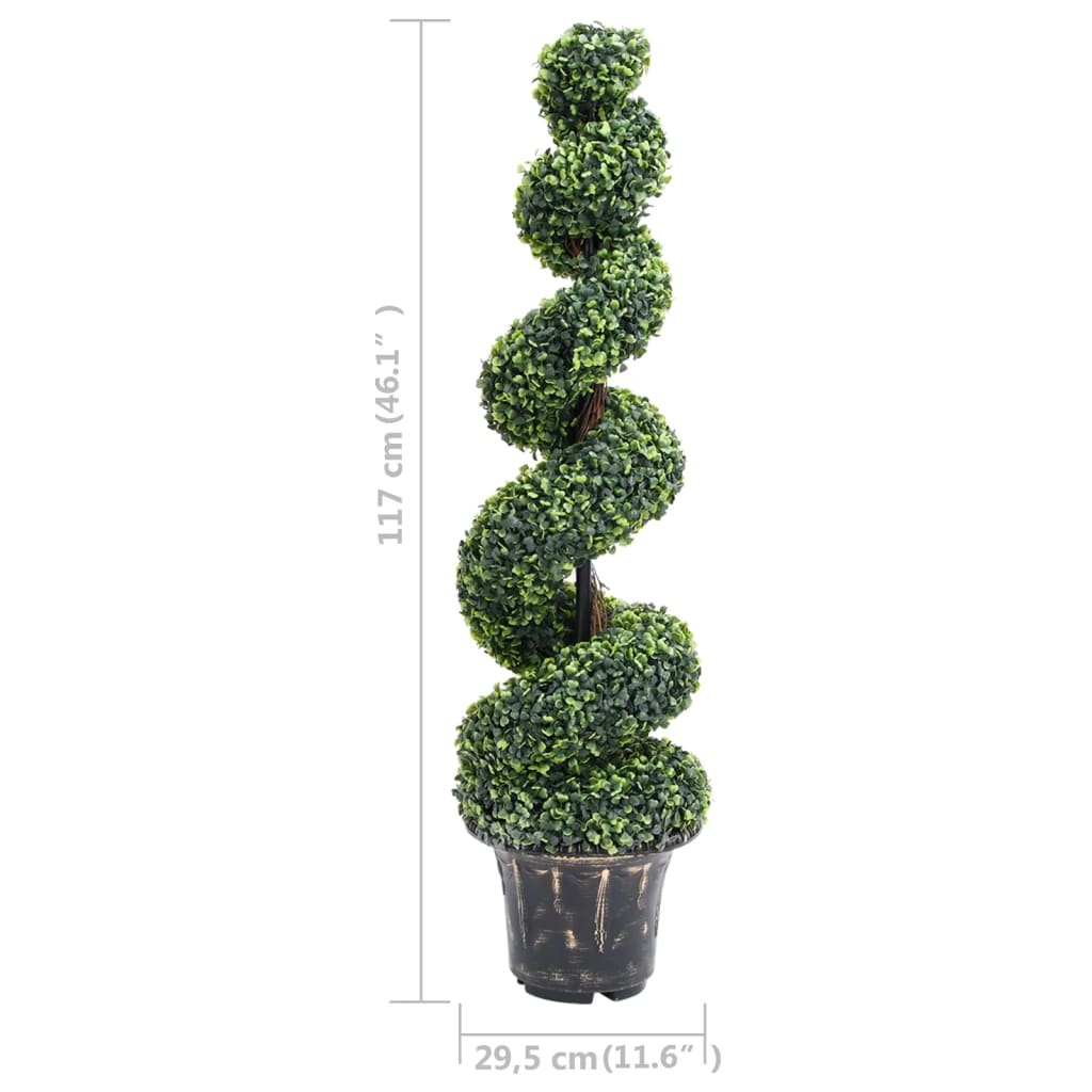 336504 vidaXL Artificial Boxwood Spiral Plant with Pot Green 117 cm