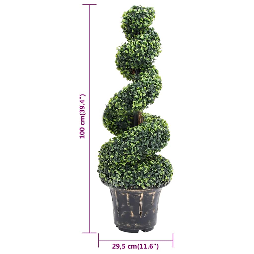 336505 vidaXL Artificial Boxwood Spiral Plant with Pot Green 100 cm