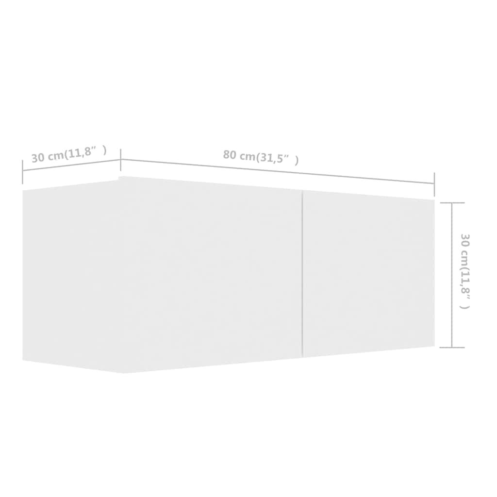 7 Piece TV Cabinet Set White Engineered Wood