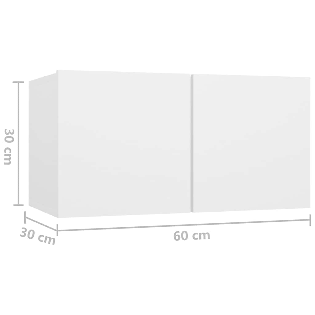 TV Cabinet Set | White | Engineered wood | 4 Piece Set | TV Cabinet Set