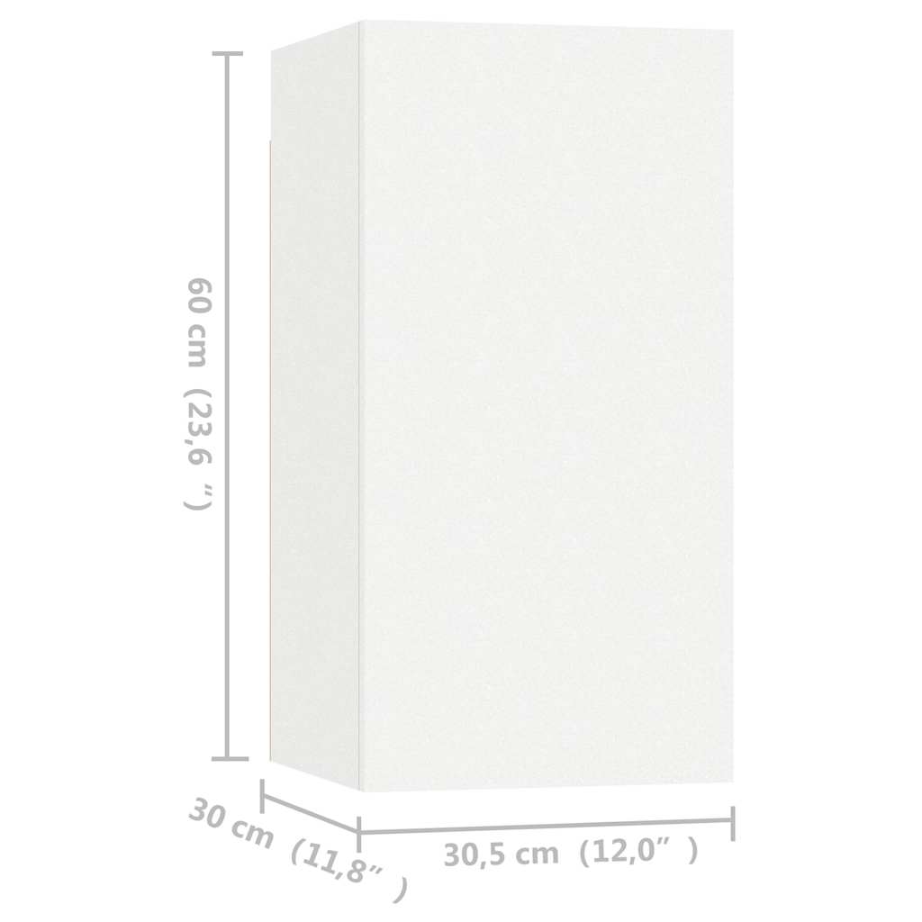 4 Piece TV Cabinet Set White 30,5x30x60 cm Engineered Wood