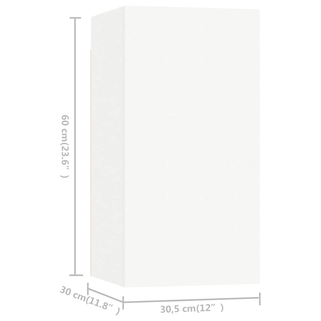 7 Piece TV Cabinet Set White 30,5x30x60 cm Engineered Wood