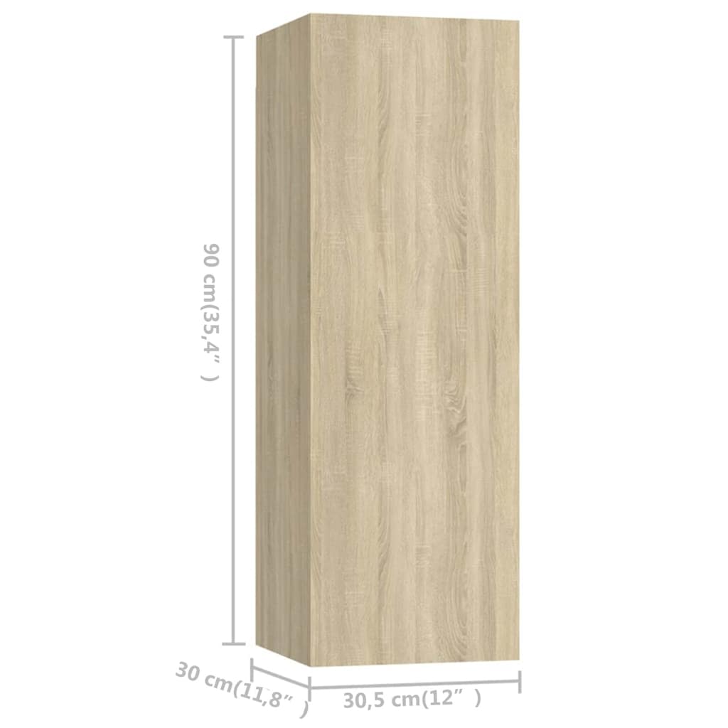 TV Cabinet Set | Set of 4 | Sonoma oak | Engineered wood | Medium