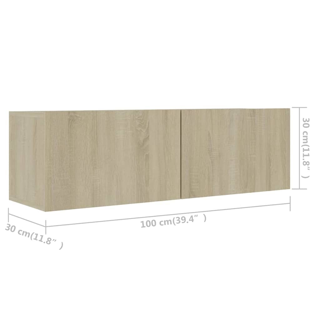 TV Cabinet Set | Sonoma Oak | Engineered Wood | Medium | TV Cabinet Set