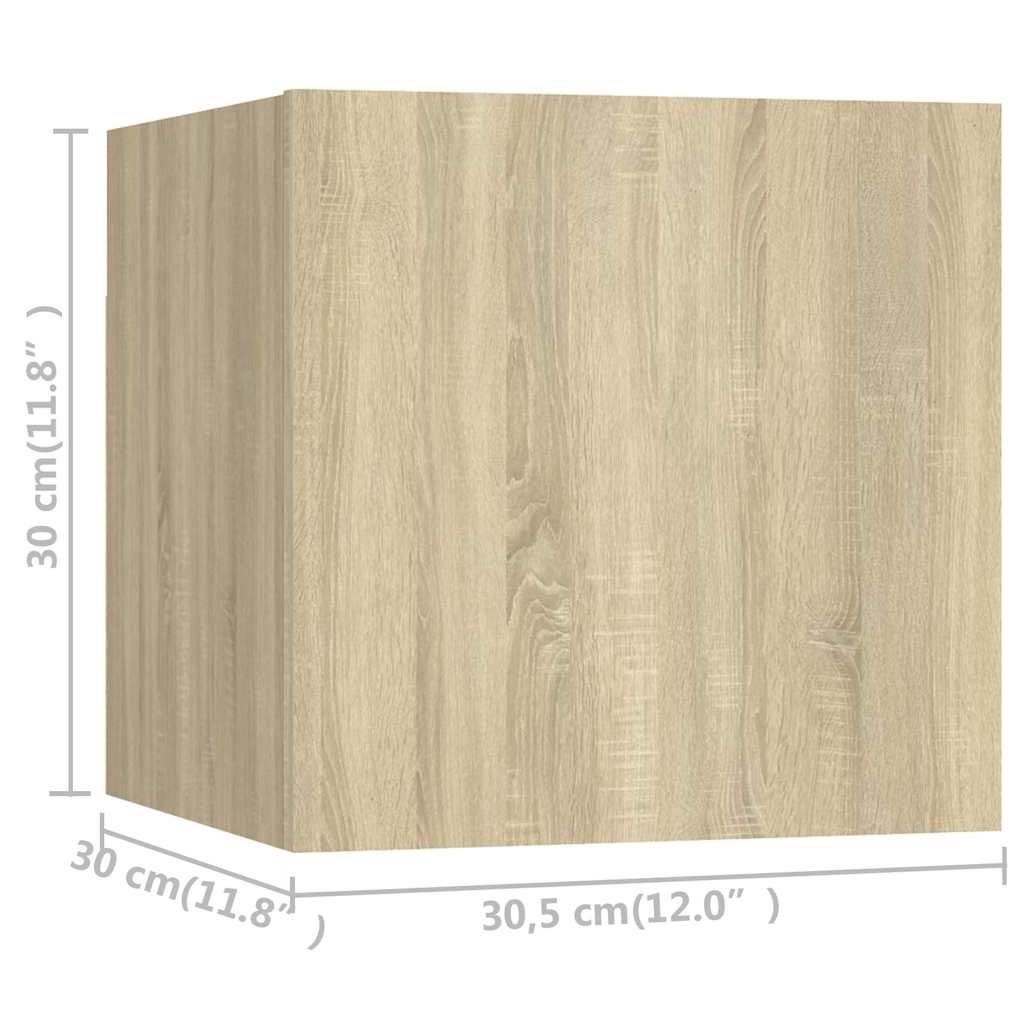8 Piece Wall-mounted TV Cabinet Set Sonoma Oak 30,5x30x30 cm