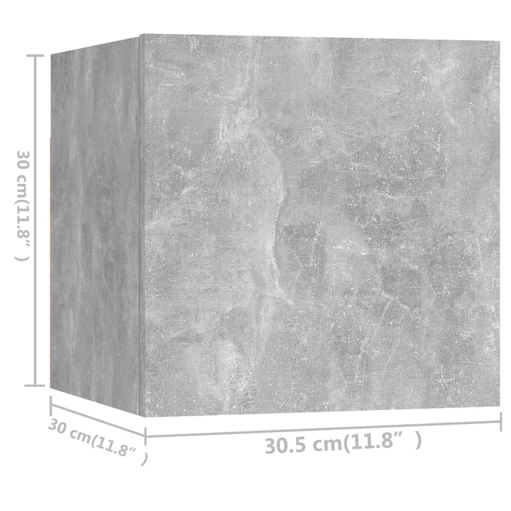 3079141 vidaXL 6 Piece TV Cabinet Set Concrete Grey Engineered Wood (804495+801476x2)