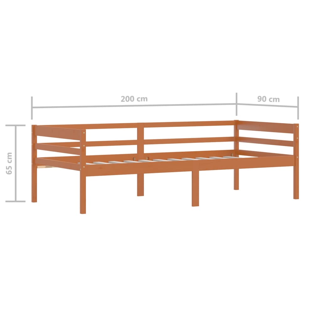 Bed Frame | Honey Brown | Solid pine | Single | Tough | Bed Frame