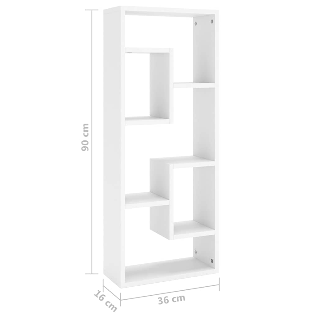 803011 vidaXL Wall Shelf White 36x16x90 cm Engineered Wood