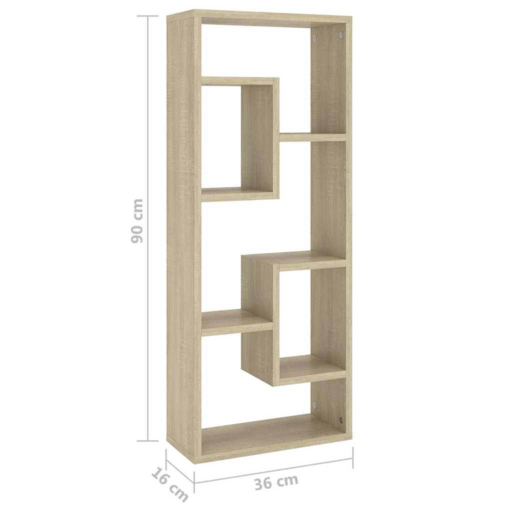 803014 vidaXL Wall Shelf Sonoma Oak 36x16x90 cm Engineered Wood