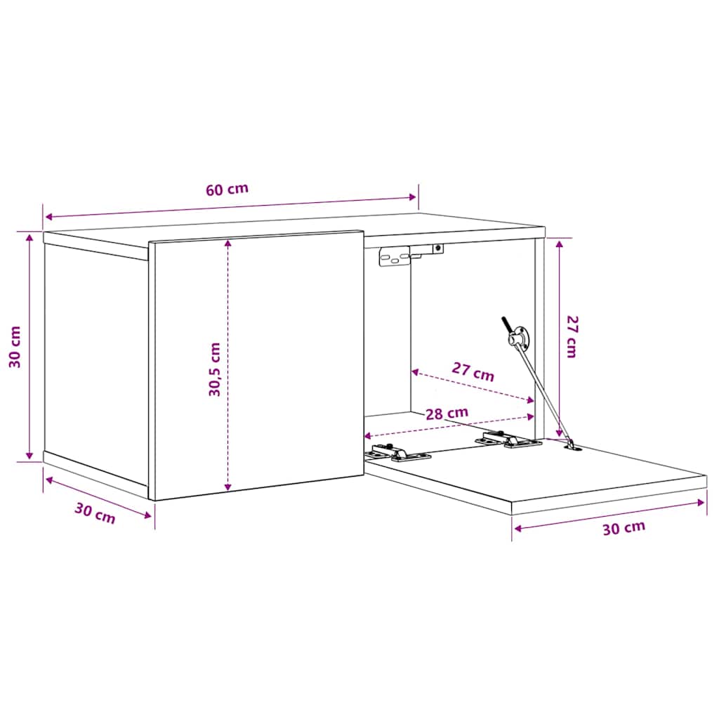 TV Cabinet | Set of 3 | White | Engineered wood | Medium | Wall mounting