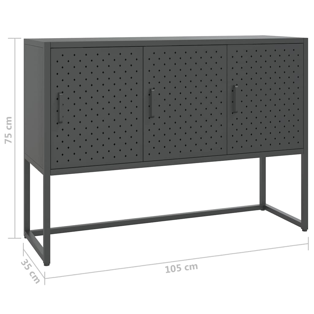 335870 vidaXL Sideboard Anthracite 105x35x75 cm Steel