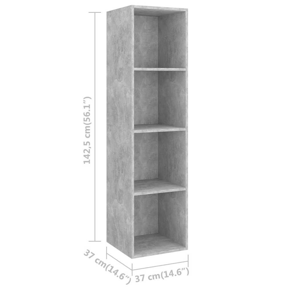 2 Piece Wall-mounted TV Cabinet Set Concrete Grey Engineered Wood