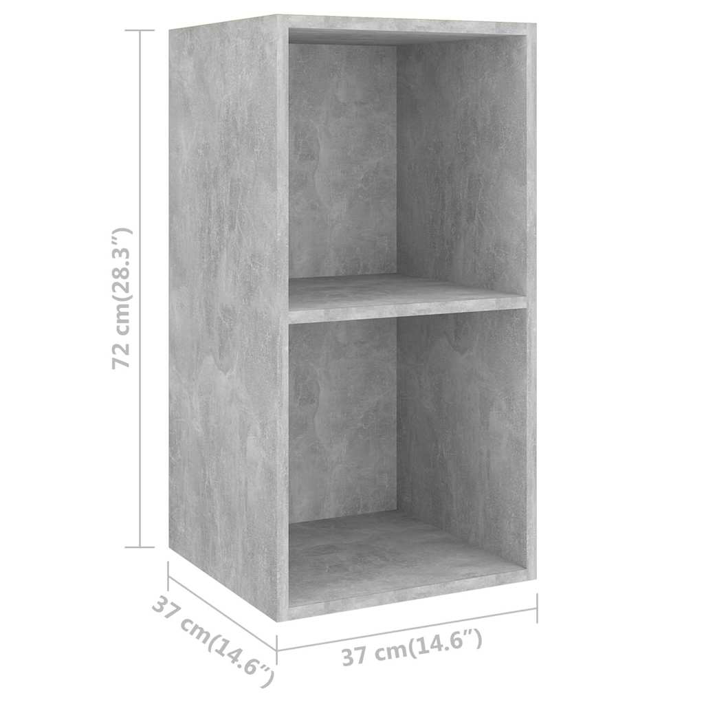 4 Piece Wall-mounted TV Cabinet Set Concrete Grey Engineered Wood