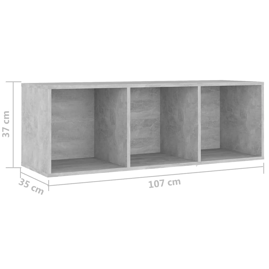 2 Piece TV Cabinet Set Concrete Grey 107x35x37 cm Engineered Wood