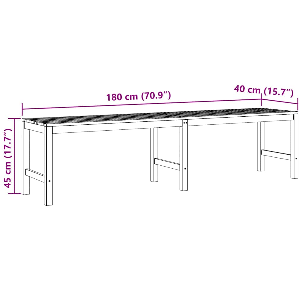 316633 vidaXL Garden Bench 180 cm Solid Teak Wood