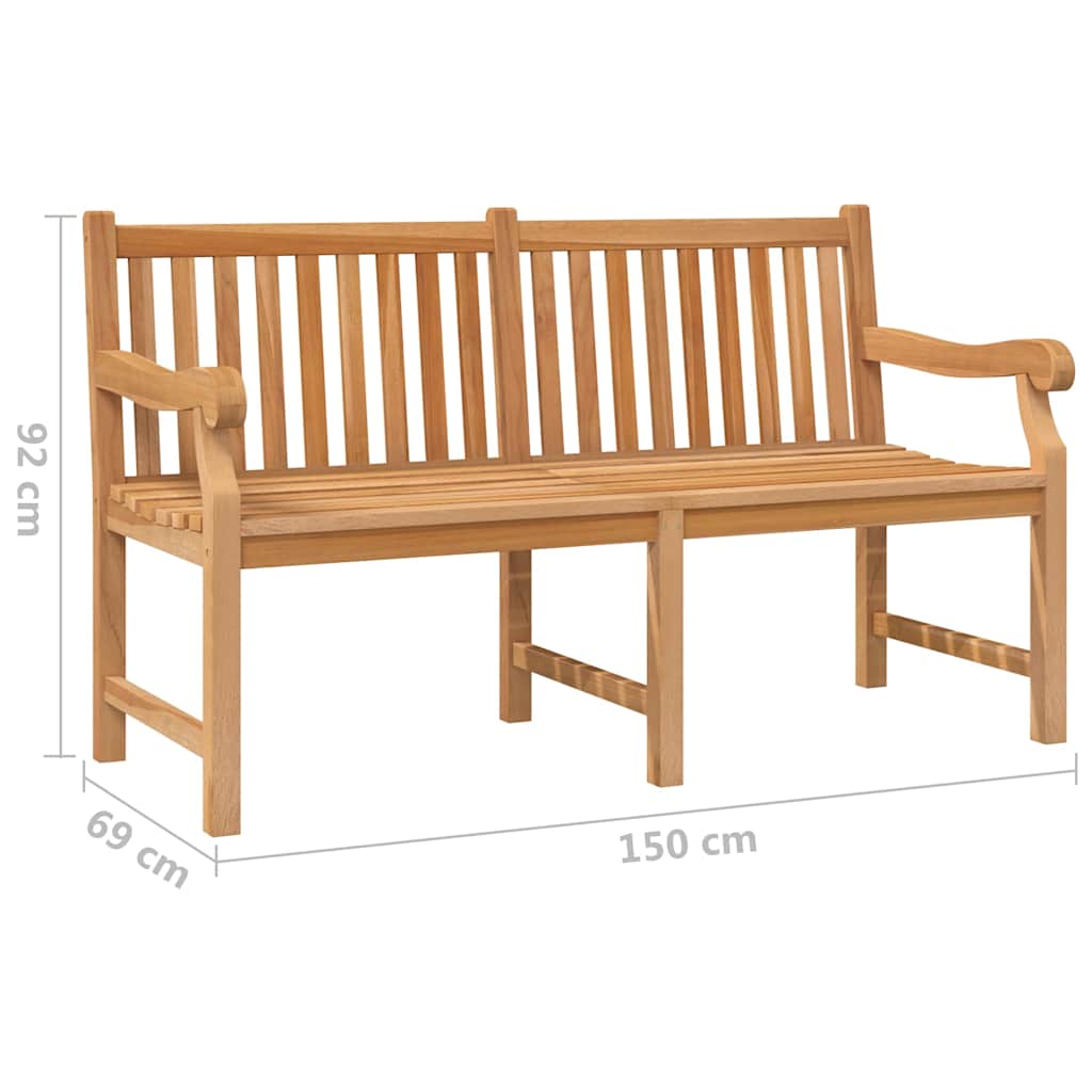 316639 vidaXL Garden Bench 150 cm Solid Teak Wood