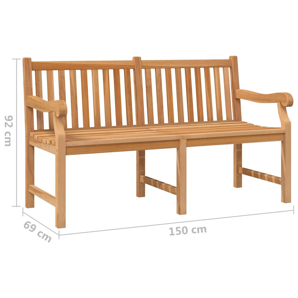 Garden Bench | Light Brown | Solid Teak Wood | Extra Heavy | Durable