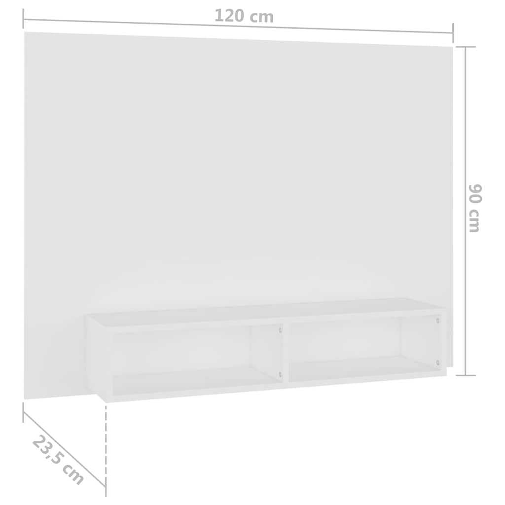 808269 vidaXL Wall TV Cabinet White 120x23,5x90 cm Engineered Wood