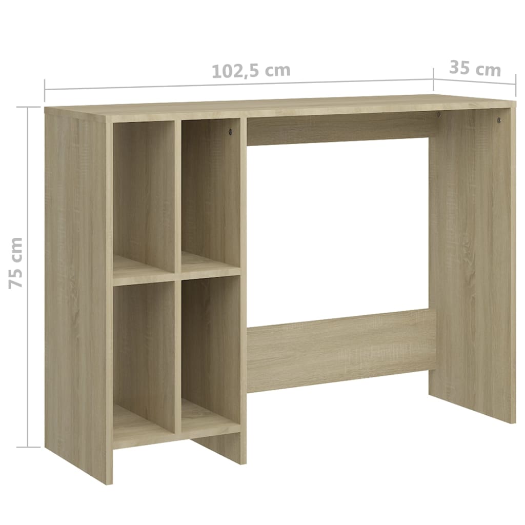 808344 vidaXL Notebook Desk Sonoma Oak 102,5x35x75 cm Engineered Wood