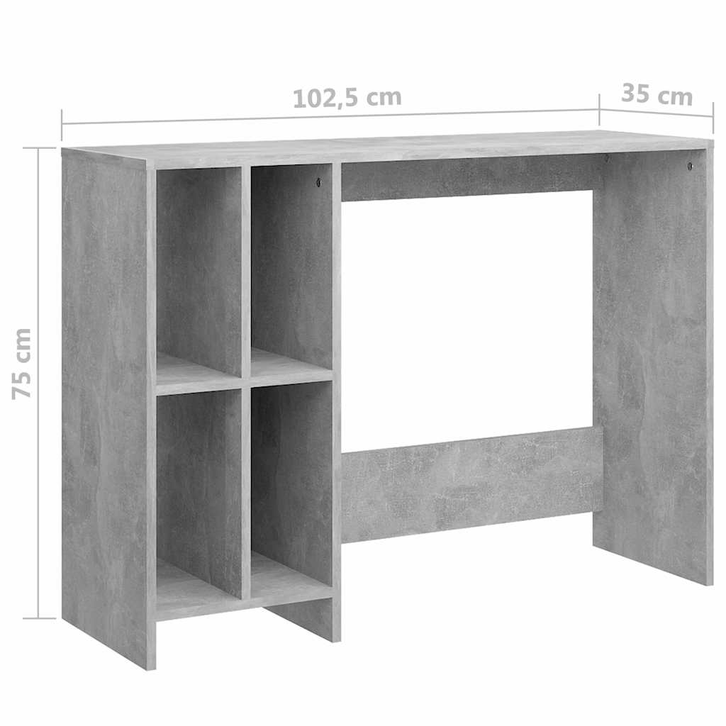 808345 vidaXL Notebook Desk Concrete Grey 102,5x35x75 cm Engineered Wood