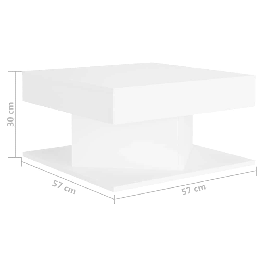 808368 vidaXL Coffee Table White 57x57x30 cm Engineered Wood