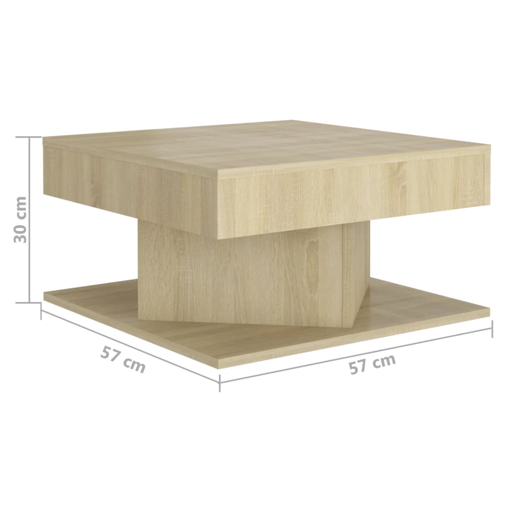 808371 vidaXL Coffee Table Sonoma Oak 57x57x30 cm Engineered Wood
