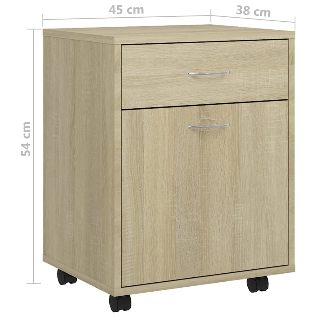 Storage Cabinet | Sonoma oak | Engineered wood | Medium | Rollable