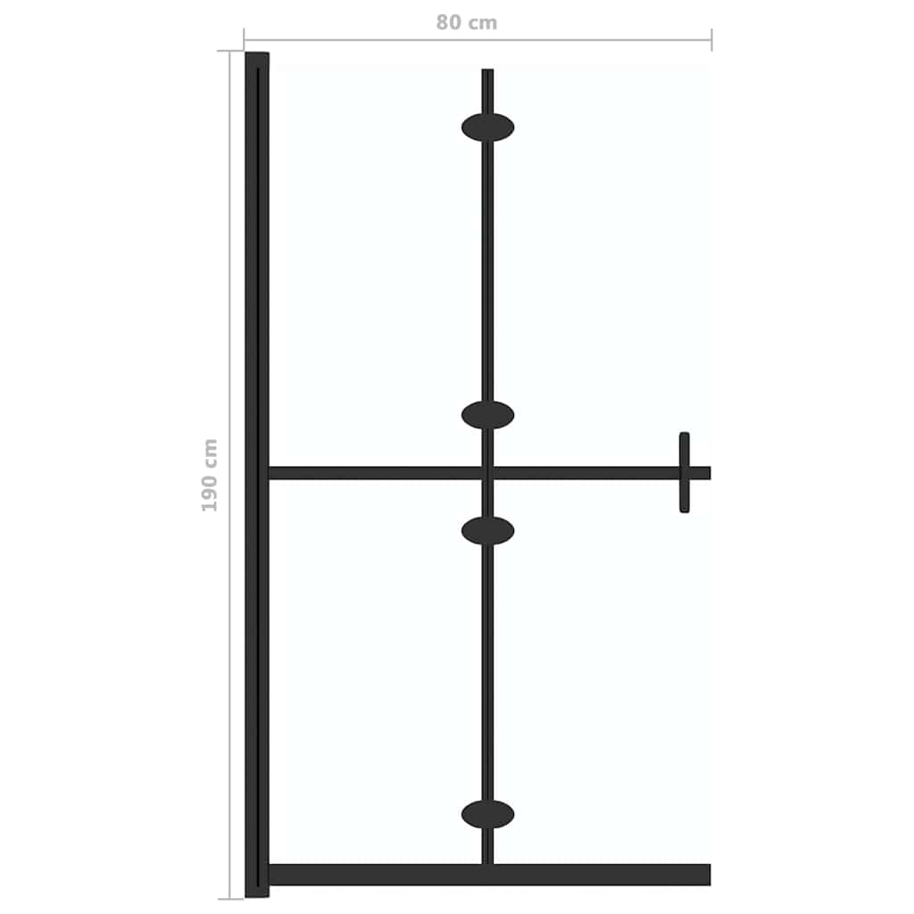151181 vidaXL Foldable Walk-in Shower Wall Transparent ESG Glass 80x190 cm