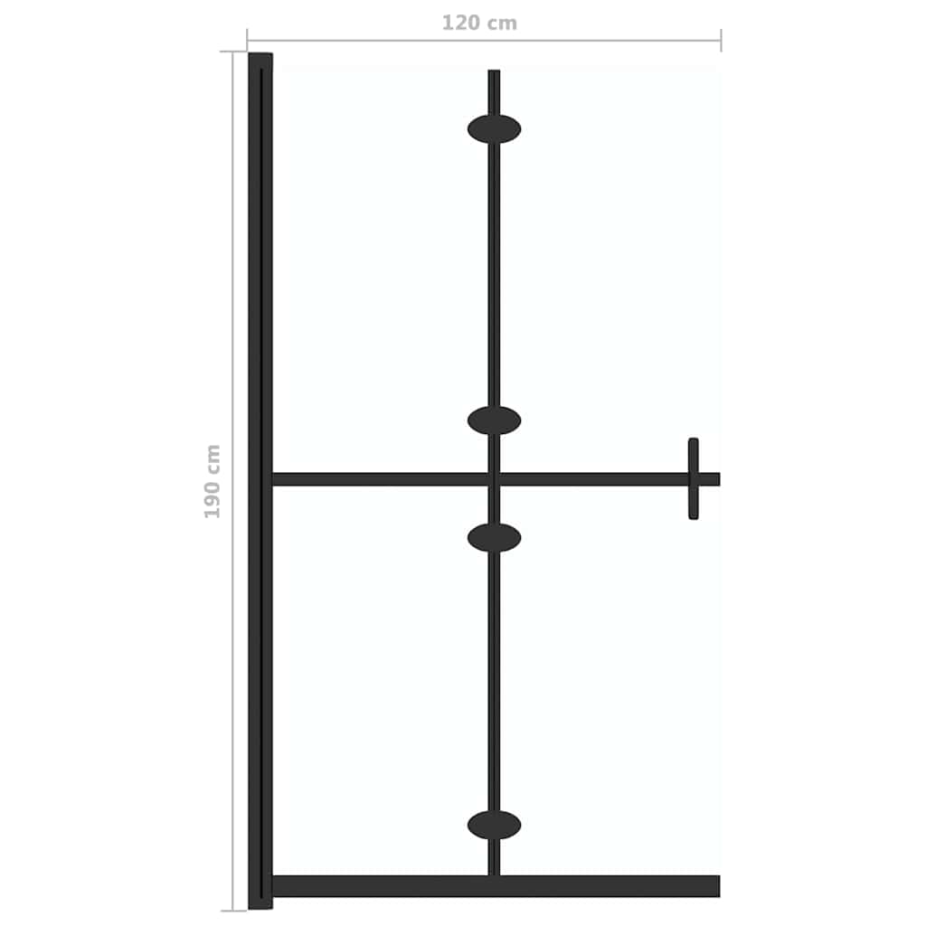 151185 vidaXL Foldable Walk-in Shower Wall Transparent ESG Glass 120x190 cm