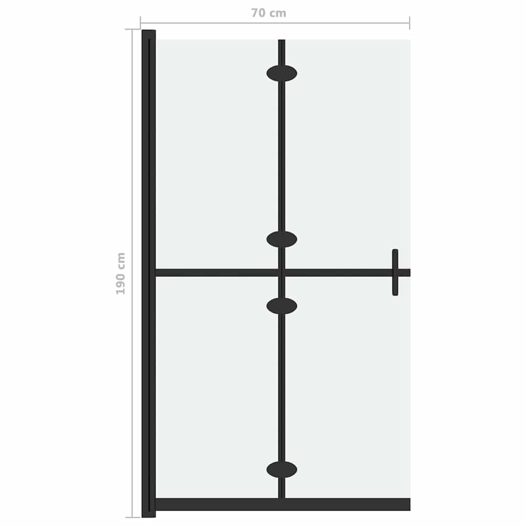 151192 vidaXL Foldable Walk-in Shower Wall Frosted ESG Glass 70x190 cm