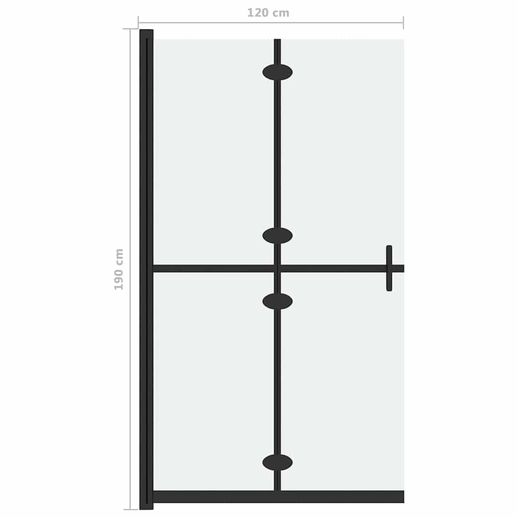151197 vidaXL Foldable Walk-in Shower Wall Frosted ESG Glass 120x190 cm