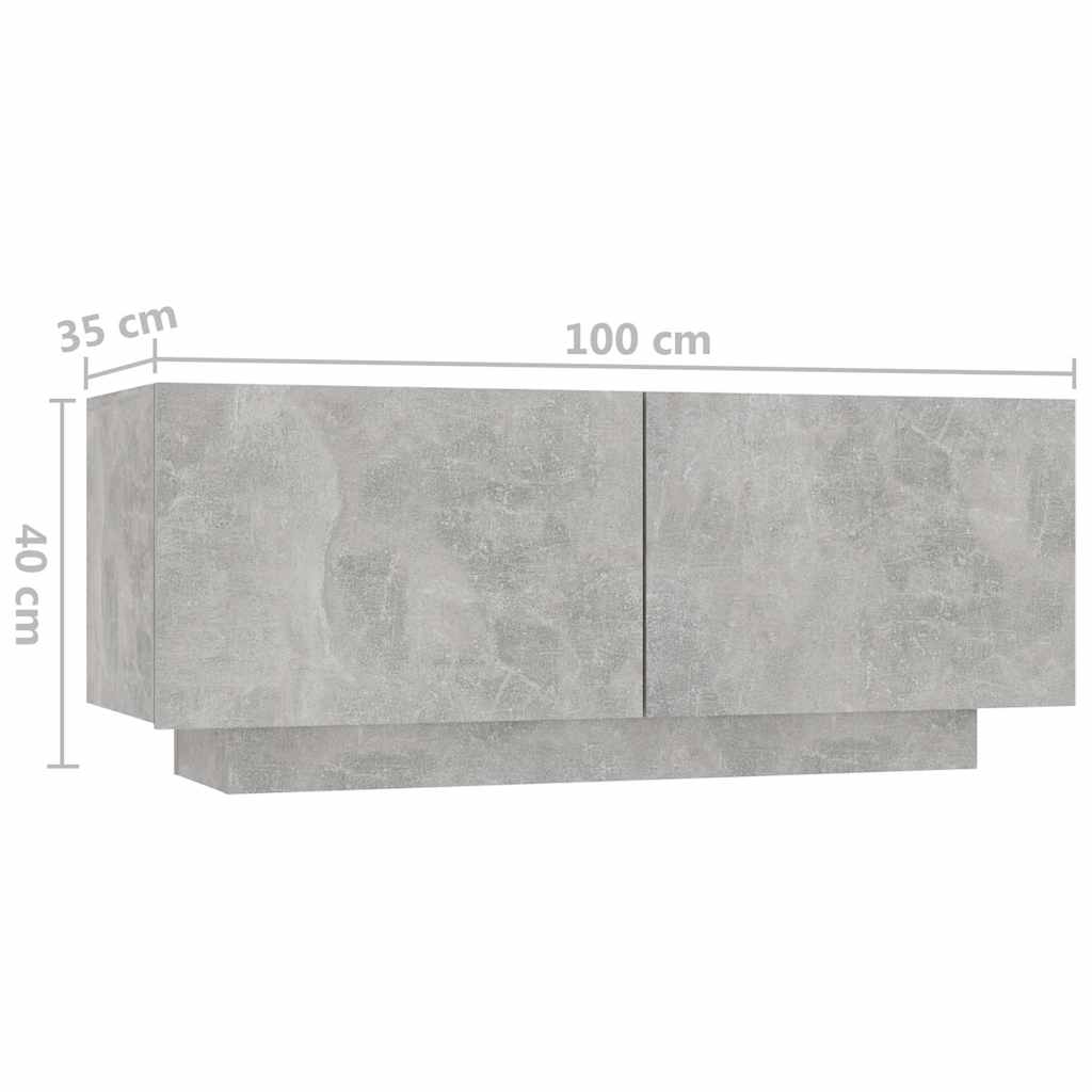 Bedside Cabinet Concrete Grey 100x35x40 cm Engineered Wood