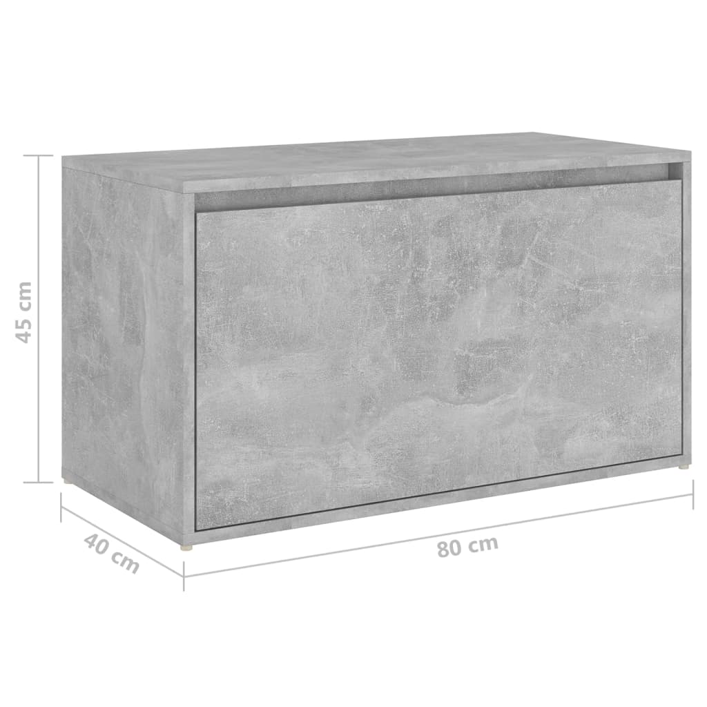 808670 vidaXL Hall Bench 80x40x45 cm Concrete Grey Engineered Wood