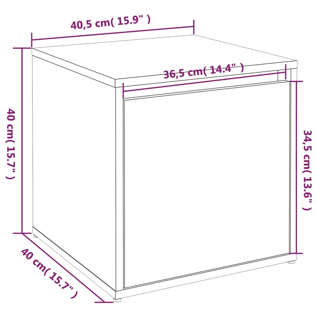 Box Drawer White 40,5x40x40 cm Engineered Wood