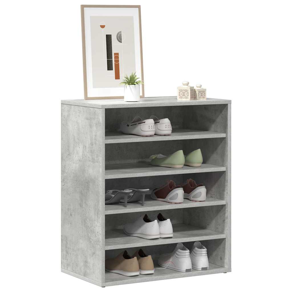 Shoe Cabinet Concrete Grey 60x35x70 cm Engineered Wood
