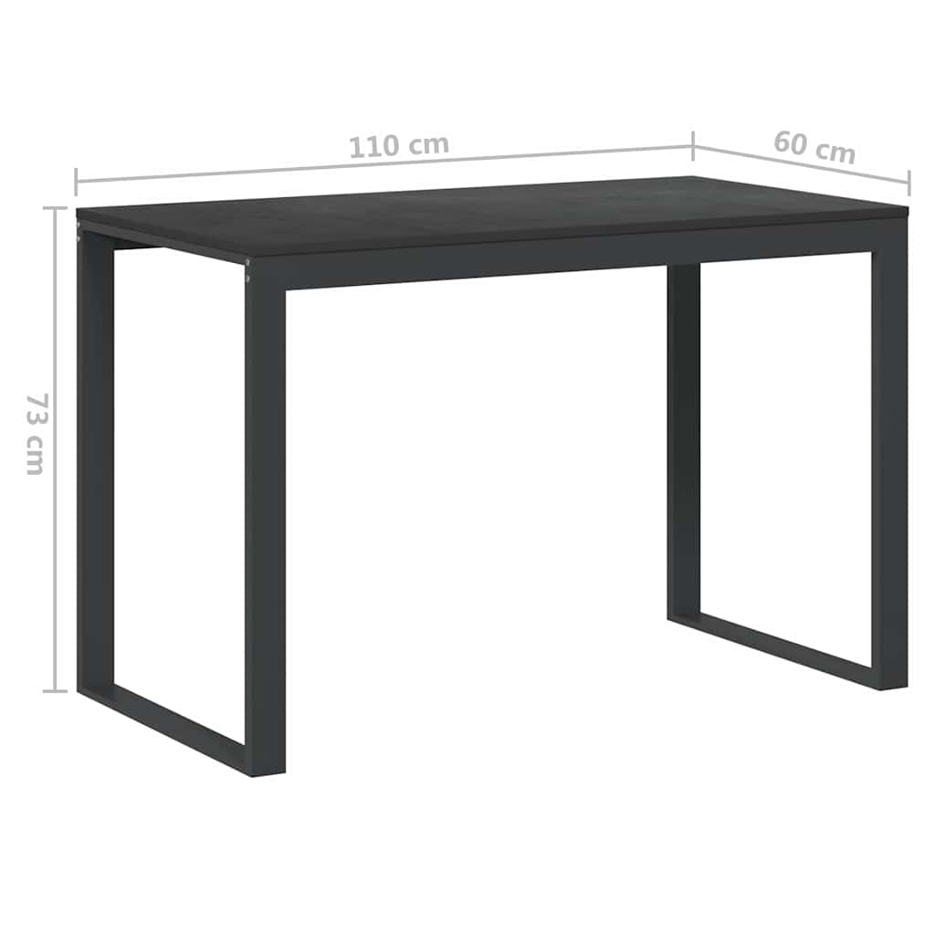 30196 vidaXL Computer Desk Black 110x60x73 cm Engineered Wood