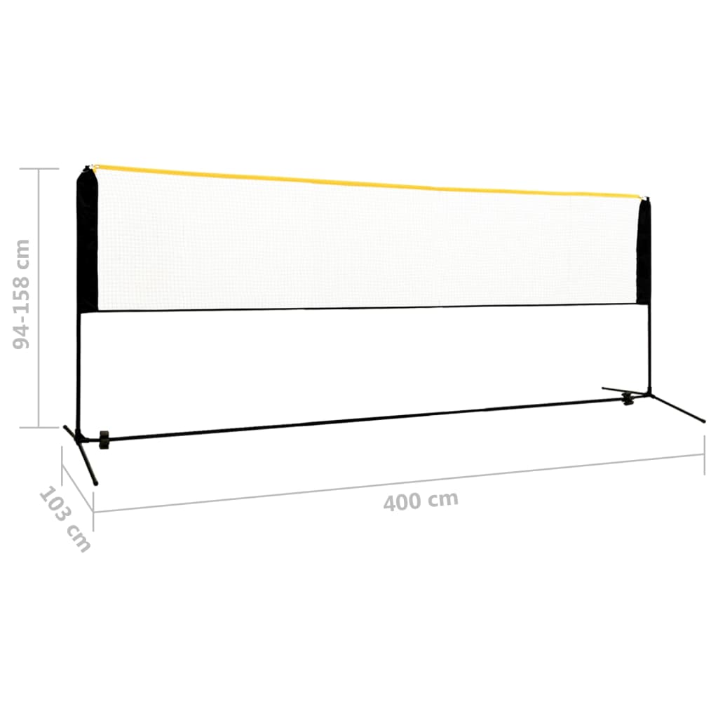 Adjustable Badminton Net 400x103x94-158 cm Metal