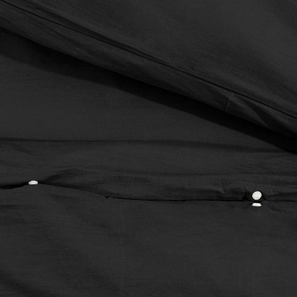 Duvet Cover Set Black 200x220 cm Cotton