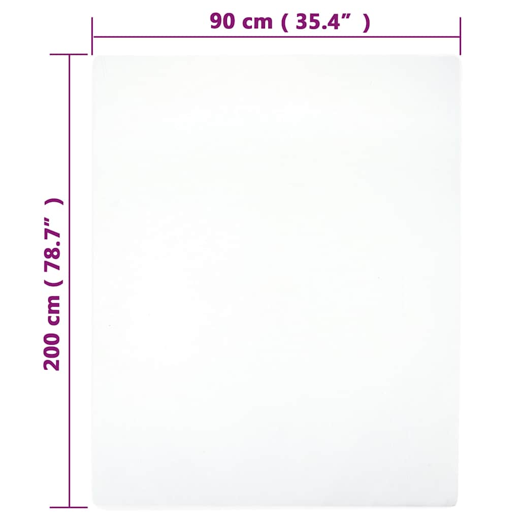Jersey Fitted Sheet White 90x200 cm Cotton