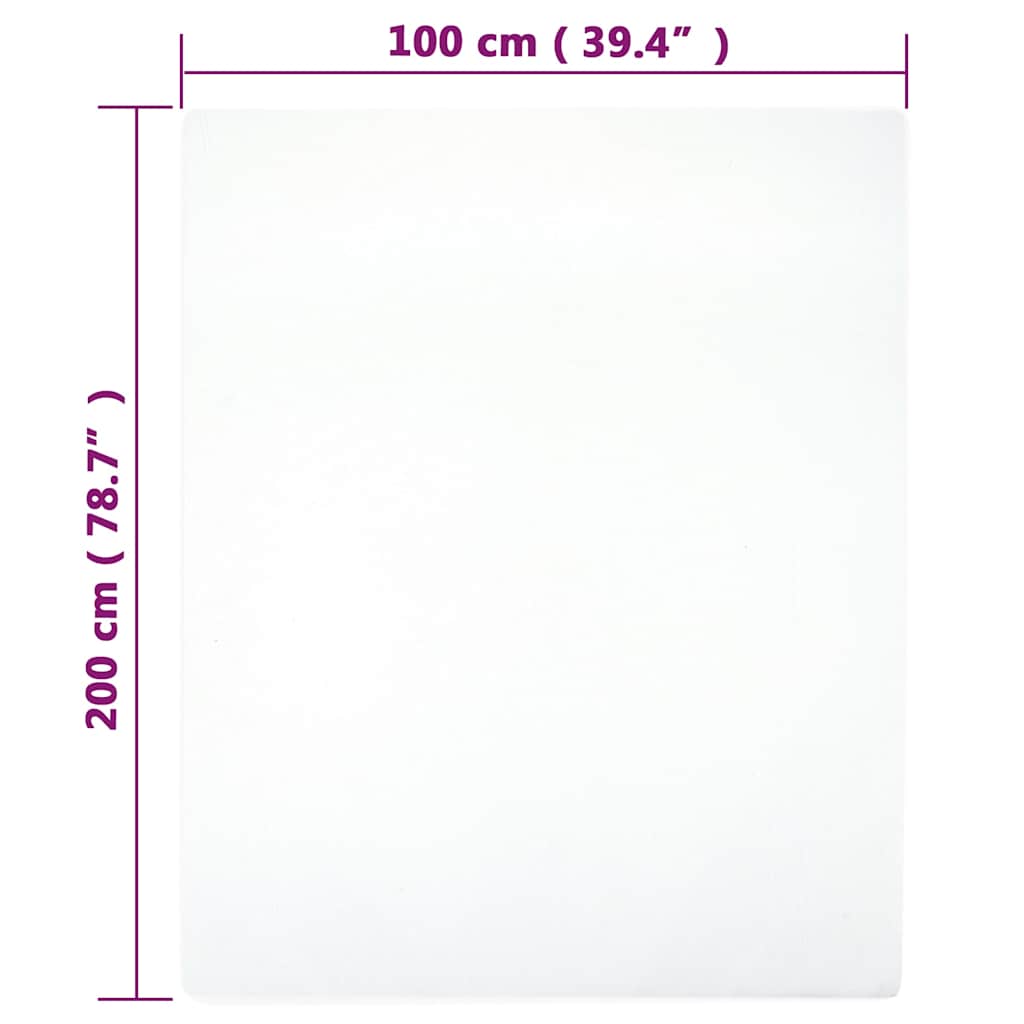 Jersey Fitted Sheets 2 pcs White 100x200 cm Cotton