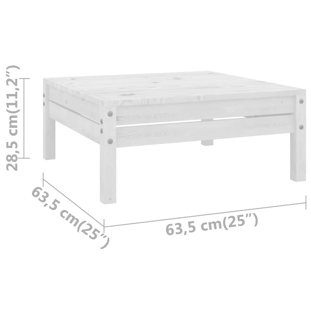 3 Piece Garden Lounge Set Solid Wood Pine White