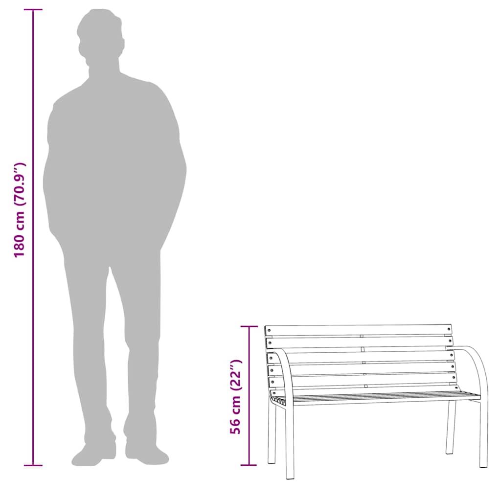 317120 vidaXL Children Garden Bench 81 cm Chinese Fir Wood Grey