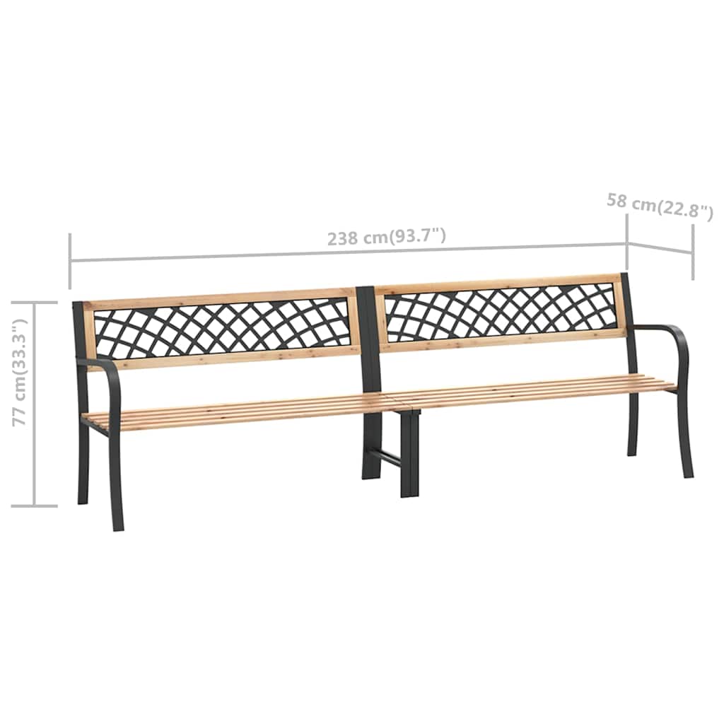 Twin Garden Bench 238 cm Chinese Fir Wood