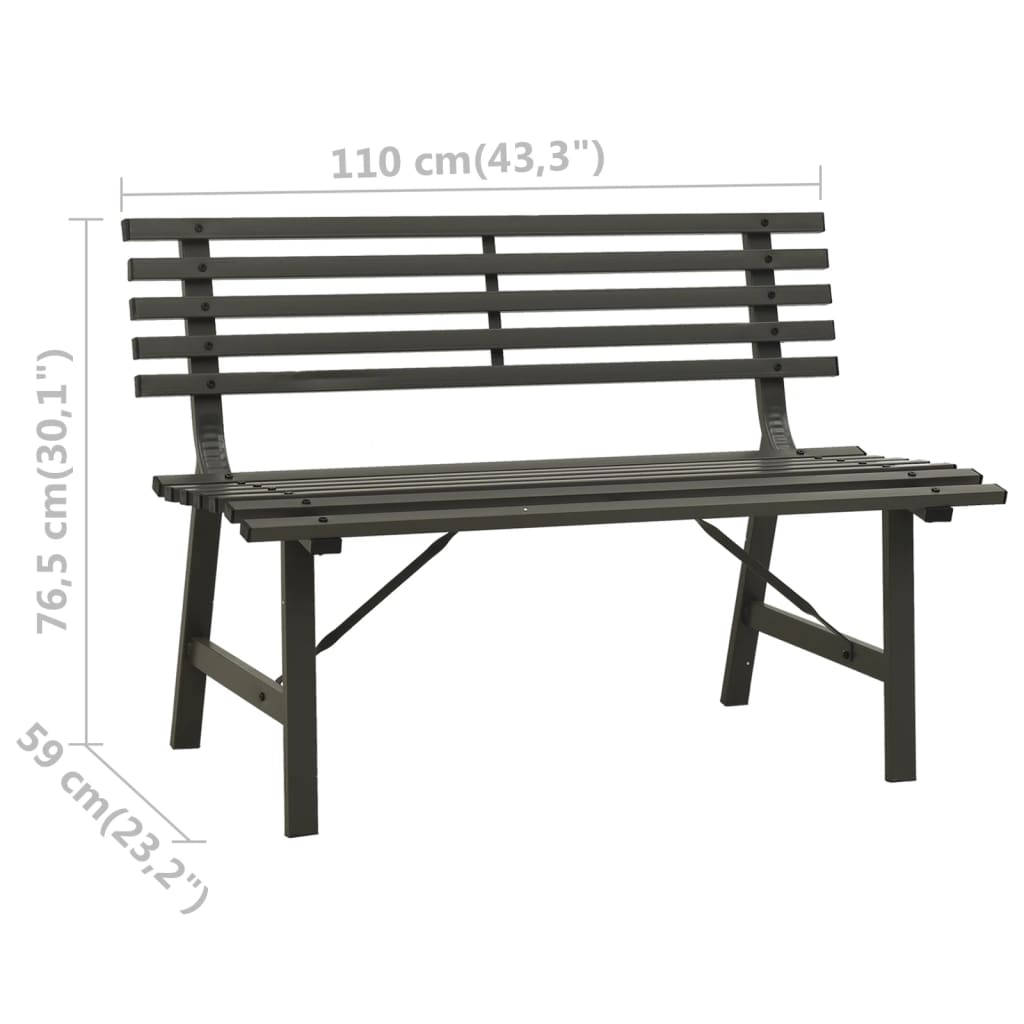 317135 vidaXL Garden Bench 110 cm Steel Black