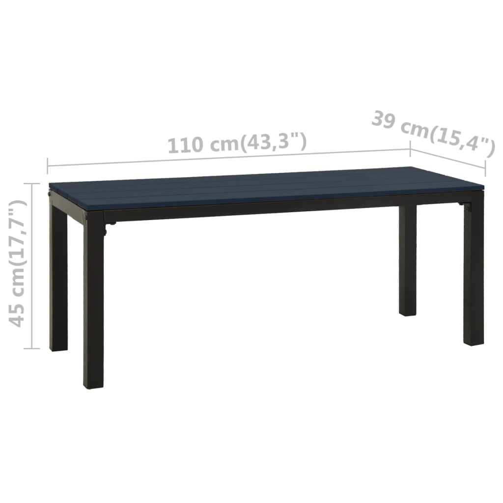 Garden Bench | Black | Steel | Garden Bench | Rectangular | Vintage