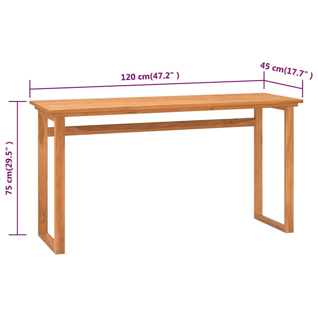 337925 vidaXL Desk 120x45x75 cm Solid Wood Teak