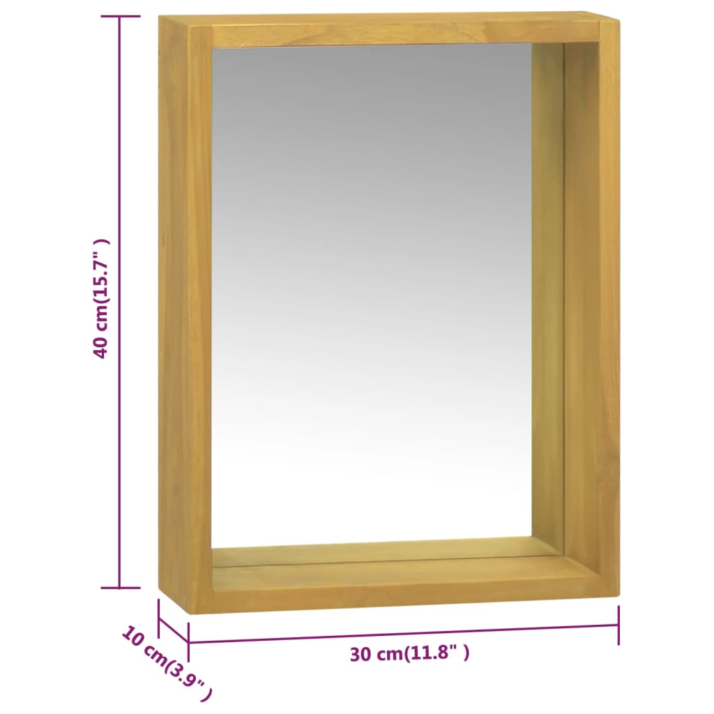 338243 vidaXL Mirror Cabinet 30x10x40 cm Solid Wood Teak