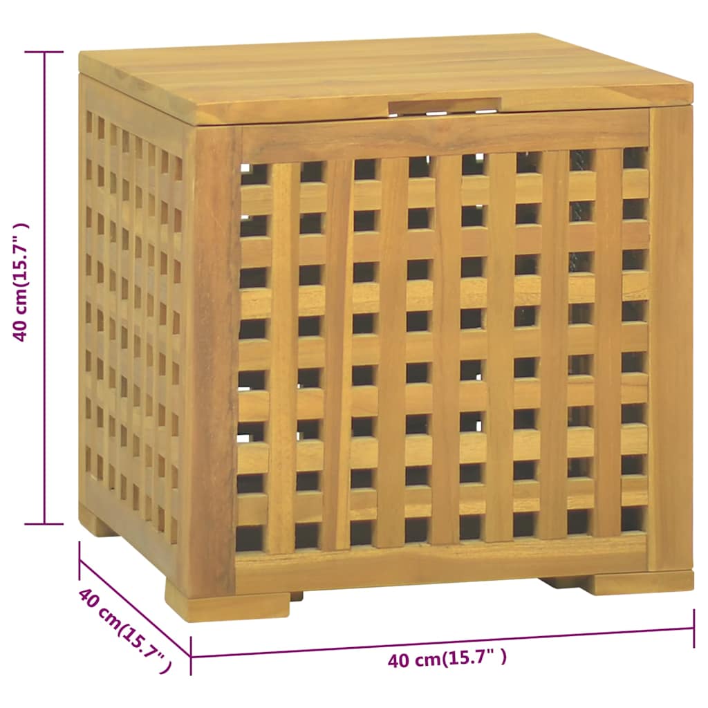 338262 vidaXL Rope Box 40x40x40 cm Solid Wood Teak