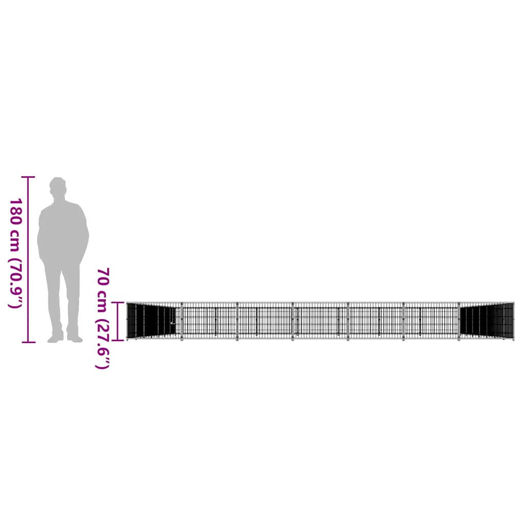 Dog Kennel Silver 49 m² Steel