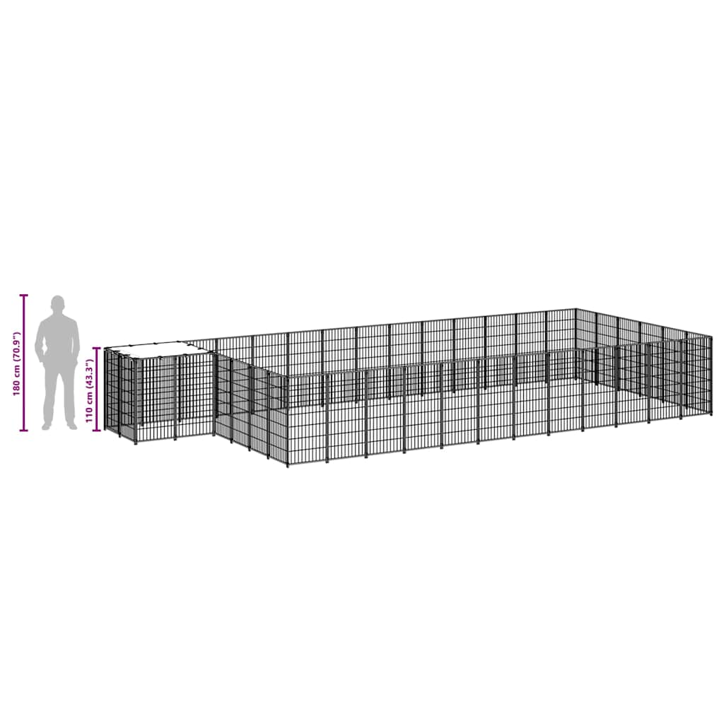 Dog Kennel Silver 22,99 m² Steel